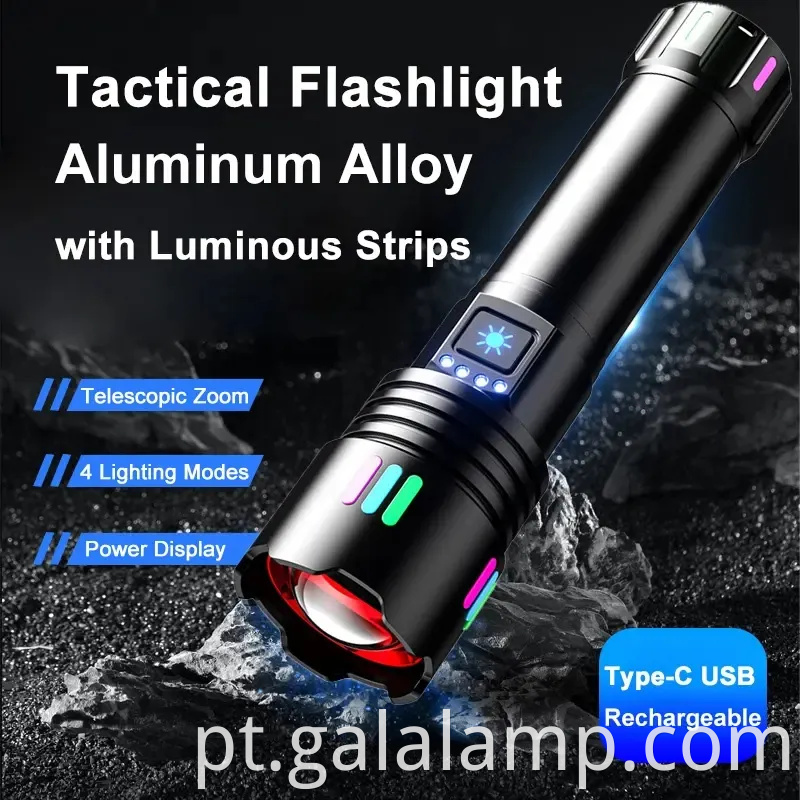 Lanterna a laser branca, iluminação à prova d'água forte, carregamento multifuncional